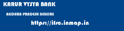 KARUR VYSYA BANK  ANDHRA PRADESH NELLORE    ifsc code